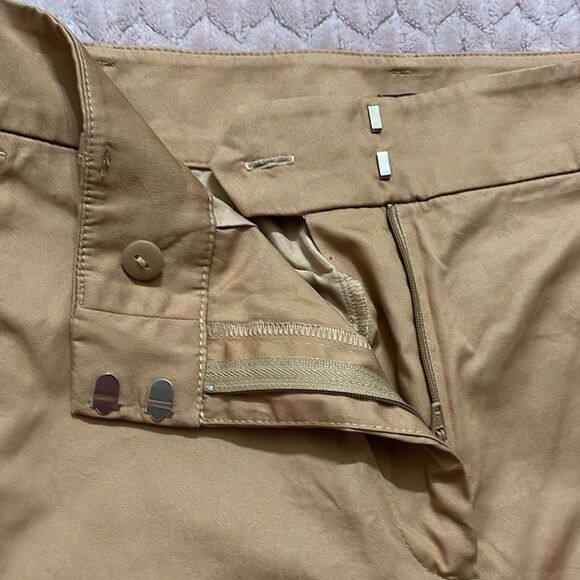 LOFT Women’s Camel Brown Crop Wide Leg Dress Pants with Belt - Picture 5 of 7